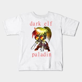 chibi dark elf paladin Kids T-Shirt